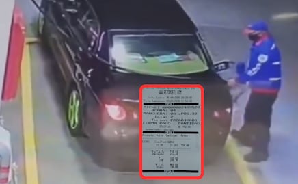 Exhiben a “Lady Gasolina” en Puebla por cargar gasolina y escapar sin pagar