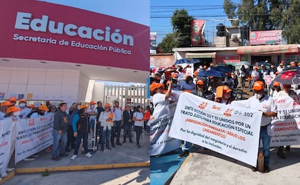 Maestros del SNTE protestan en Puebla contra los nuevos lineamientos de escuelas especiales