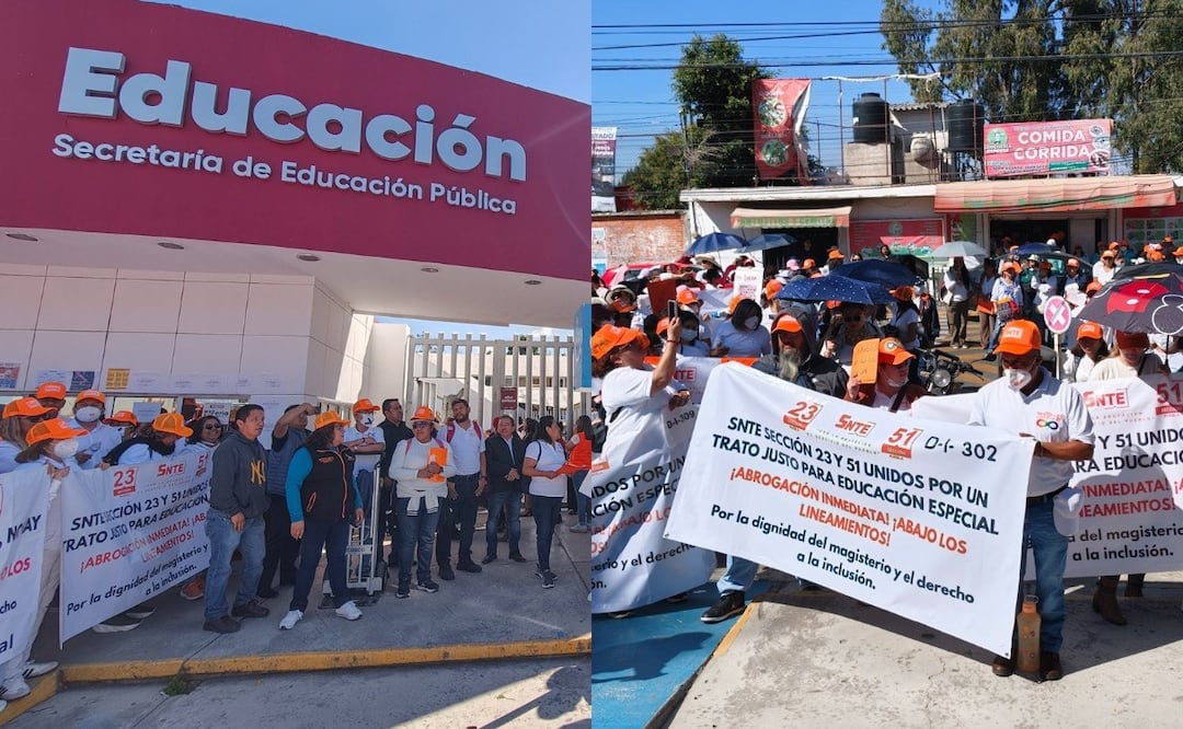 Maestros del SNTE marcharon en Puebla | Foto: EsImagen