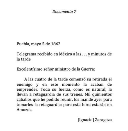 Estos son los telegramas de Zaragoza durante y después de la Batalla del 5 de mayo 