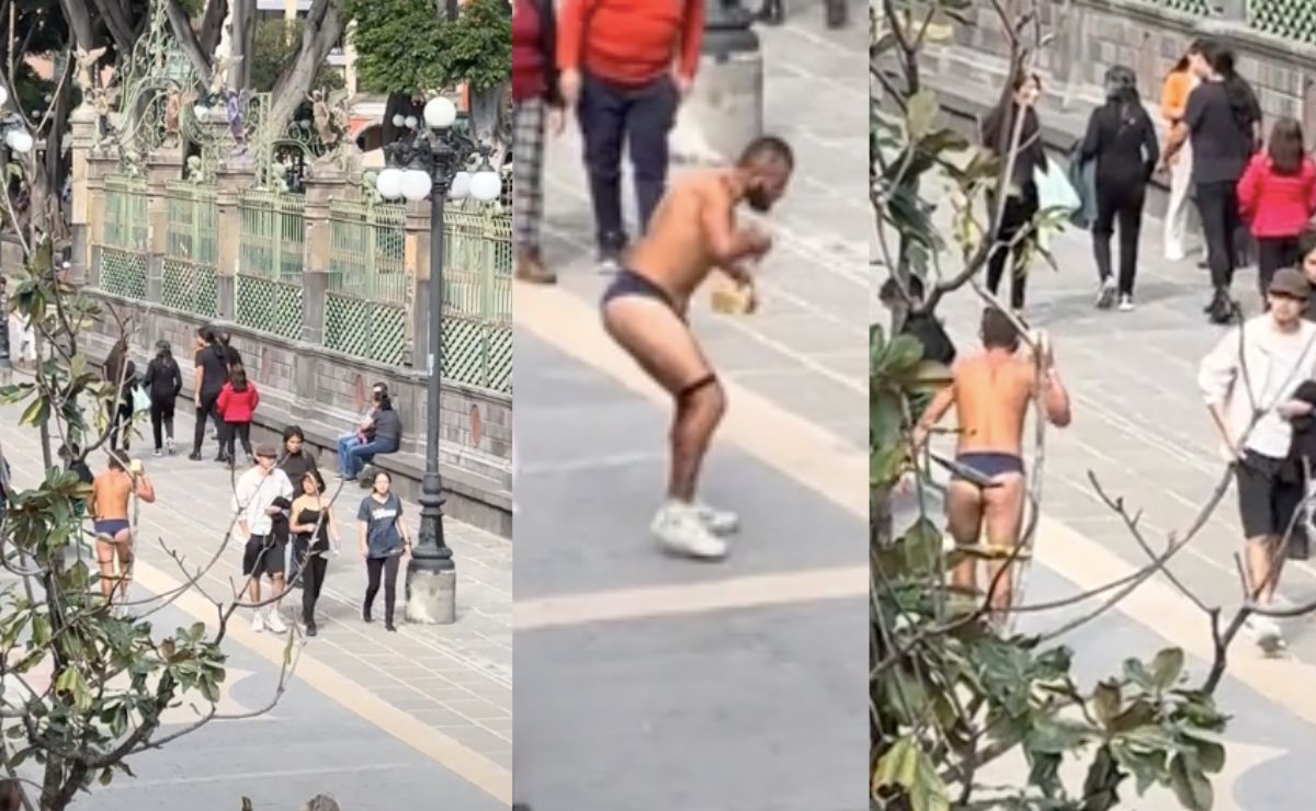 VIDEO Nuevo vagabundo fitness aparece en Puebla y se vuelve viral