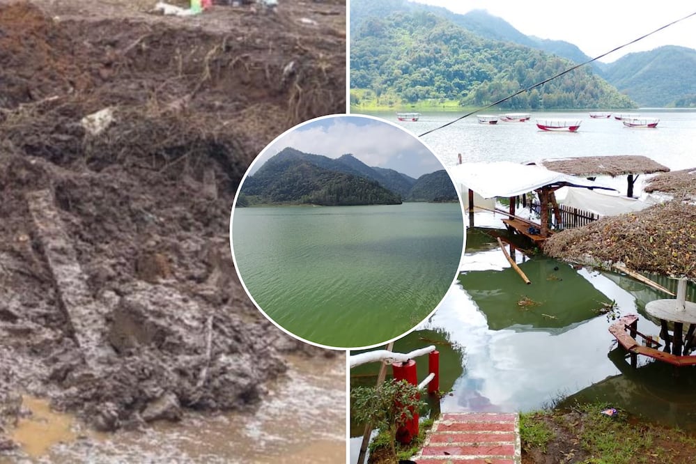 La presa de Tenango resultó afectada tras las lluvias | Foto: X 35 mm Puebla / FB Rica Noticias