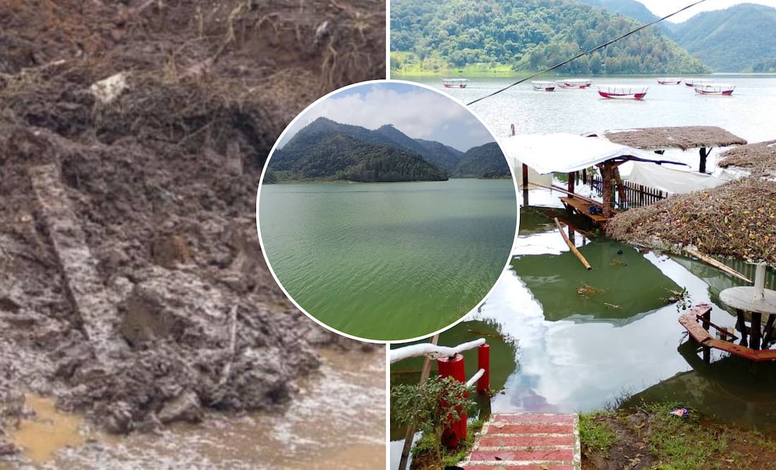 La presa de Tenango resultó afectada tras las lluvias | Foto: X 35 mm Puebla / FB Rica Noticias