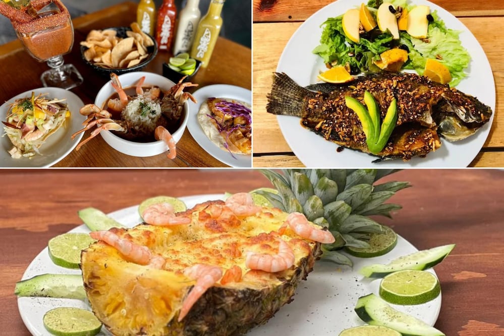 Variedad de mariscos frescos y preparados al momento es la clave de los mejores bufetts en Puebla | Foto: FB Ojo De Pez Cholula / Google Maps / FB Manaos Restaurante