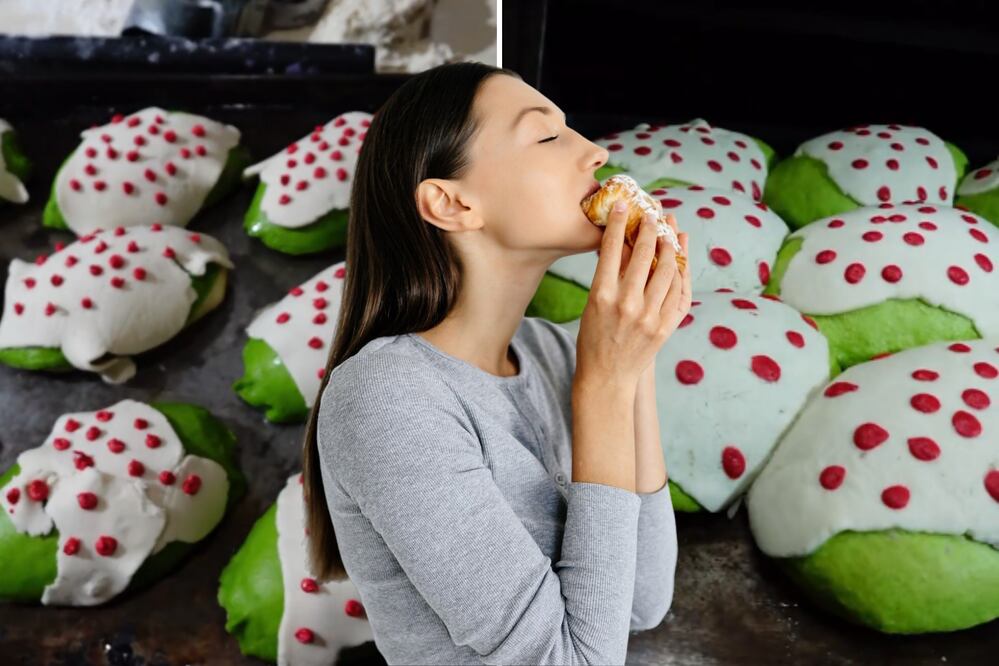 Las conchas inspiradas en el chile en nogada son la manera perfecta de terminar la temporada | Foto: Captura TikTok / Freepik