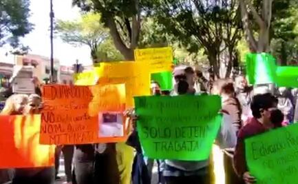 Voceadores del Centro Histórico protestan contra su reubicación