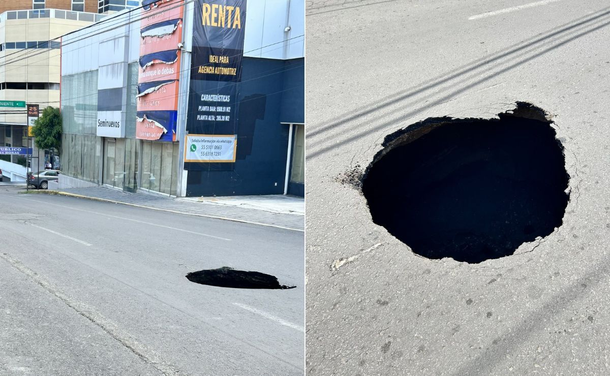 En las calles de la ciudad de Puebla se reportó la aparición de socavones en la calle 25 Sur, La Margarita y en la Gran Avenida | Foto: Twitter Ana Laura Gallardo