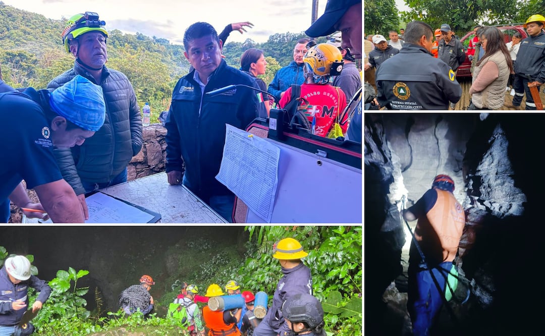 La familia ingresó a la gruta de Cuetzalan como paseo turístico pero el guía no les advirtió de los riesgos | Foto: PC Estatal