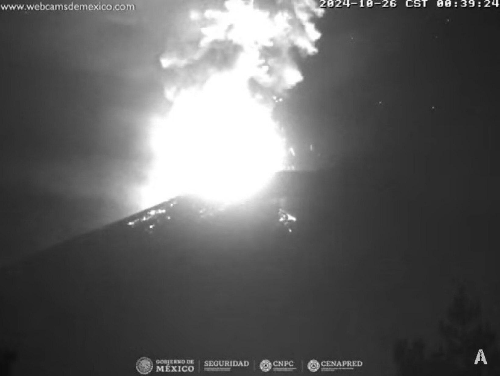 Nuevamente el volcán Popocatépetl registró actividad I Foto: CENAPRED