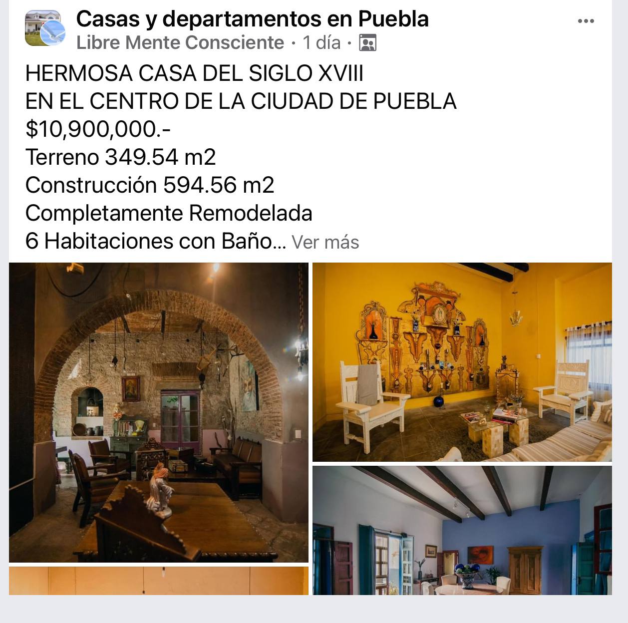 Esta casa del siglo XVIII fue remodelada para su venta | Facebook Casas y departamentos en Puebla