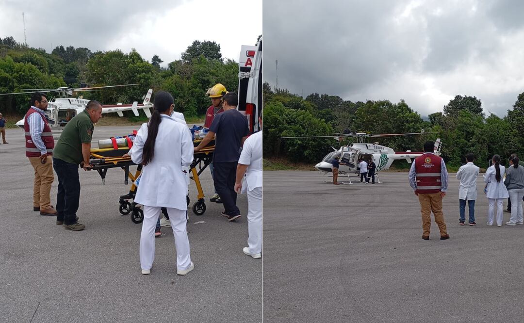 Su estado de salud lo reportan como grave; tuvo que ser trasladado en helicóptero I Foto: Gobierno del Estado