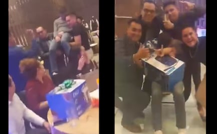 Video viral: borracho gana premio en posada y sus amigos lo cargan para que lo recoja