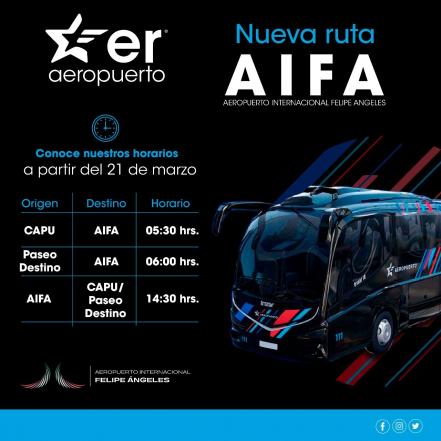 Aeropuerto Felipe Ángeles. Estos son los autobuses que saldrán de Puebla rumbo al AIFA