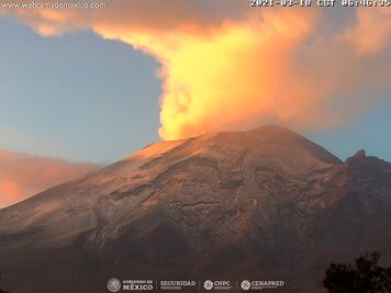 ¿Cómo amaneció el Popocatépetl? 18 marzo 2021