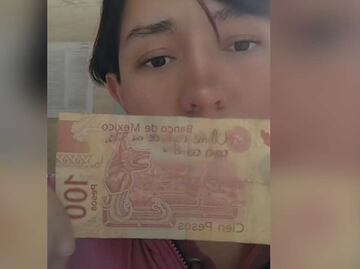 Buscan en TikTok al dueño de billete de 100 pesos donde escribió un conmovedor mensaje