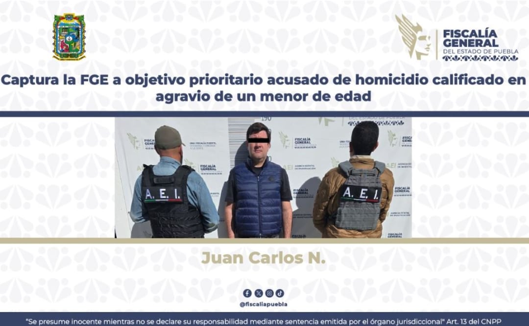Captura la FGE a objetivo prioritario acusado de homicidio calificado en agravio de un menor de edad | Foto: FGE.