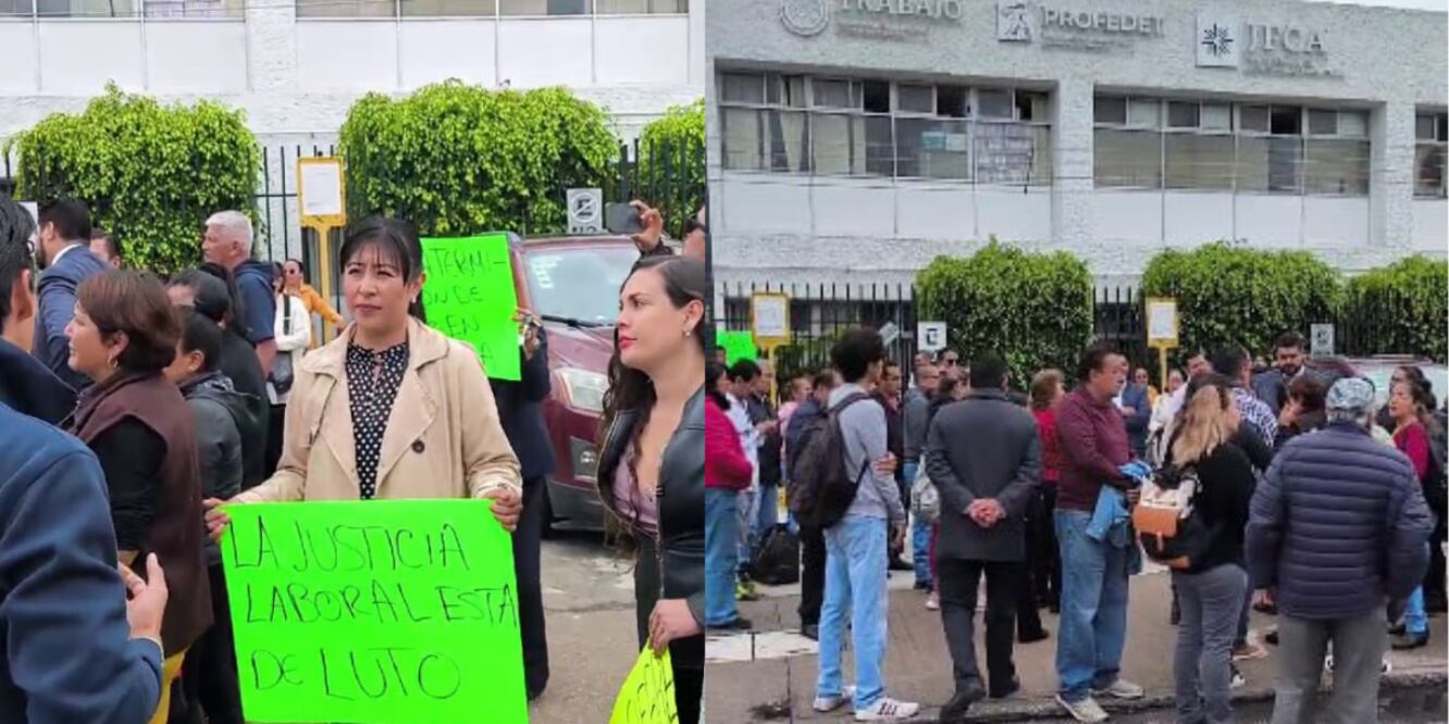 Manifestación de abogados ante STPS / Foto: Captura EsImagen