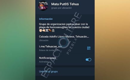 Crean grupo de Telegram para asesinar a la comunidad LGBTIQ+ en Tehuacán