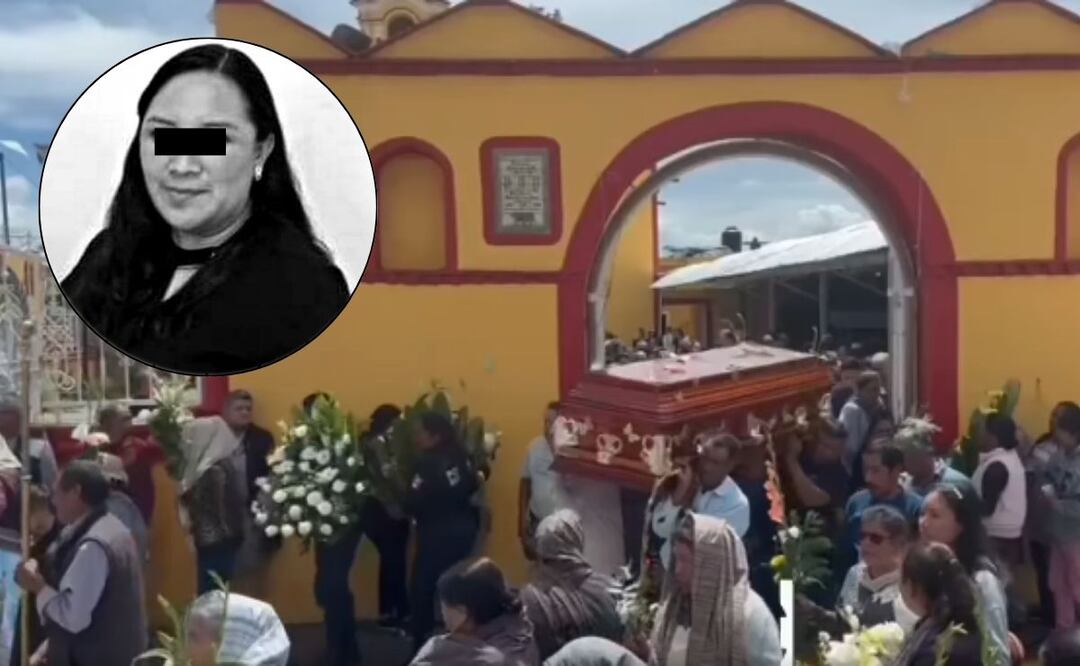 Funeral de la presidenta del DIF municipal de San Andrés Calpan / Foto: Captura video Contrastes / Ayuntamiento de Xoxtla