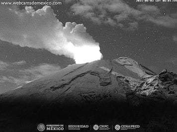 Monitoreo del volcán Popocatépetl, 3 de junio del 2021