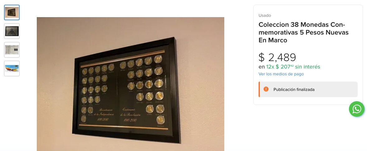 Colección de 38 monedas conmemorativas de 5 pesos se cotiza en $2,500