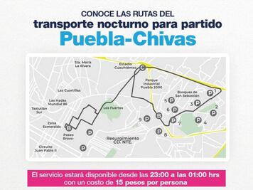 ​Ofrecen transporte público por el encuentro Puebla-Chivas