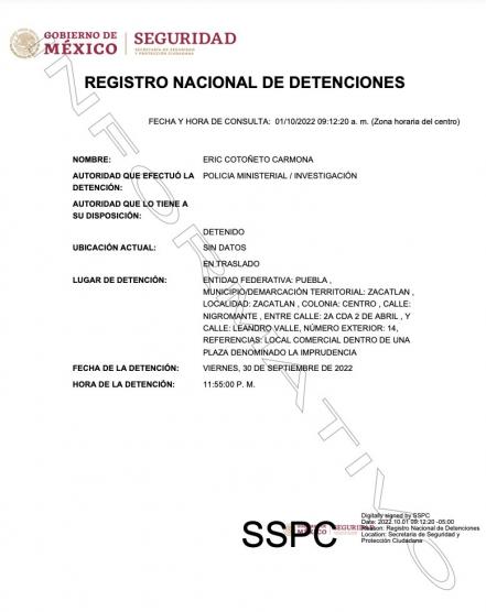 Detienen a Eric Cotoñeto, ex operador político de Barbosa Huerta