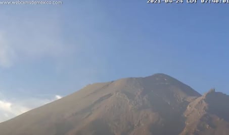 ¿Cómo amaneció hoy el volcán Popocatépetl? 24 de abril 2021