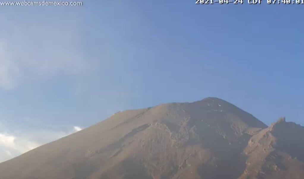 ¿Cómo amaneció hoy el volcán Popocatépetl? 24 de abril 2021