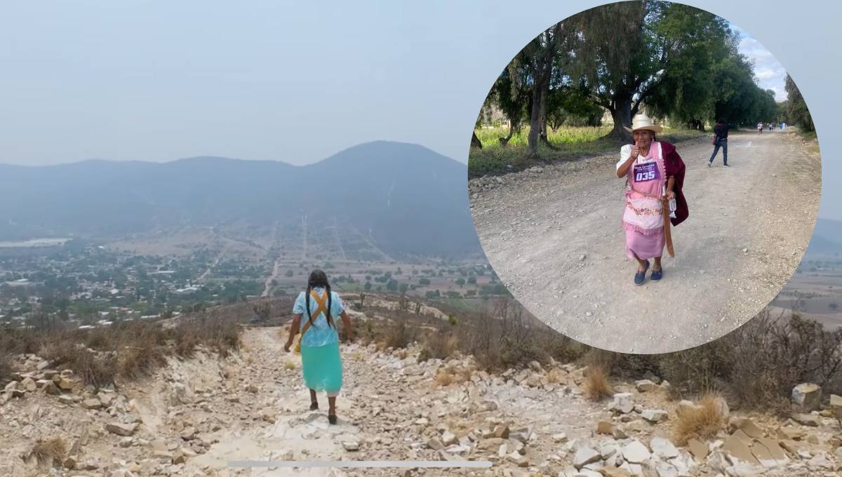 Doña Trini es conocida por correr en los cerros de Tehuacán | Foto: Tehuacán Digital/ Runners Tehuacán