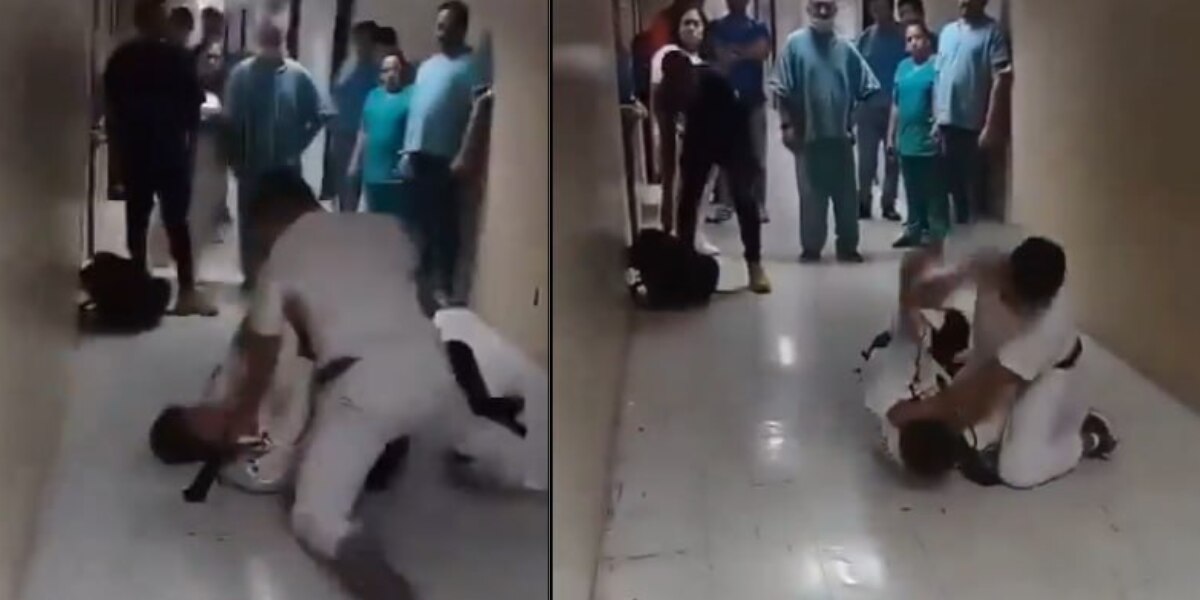 VIDEO Enfermero del IMSS San José golpea a guardia; ya hay sanciones