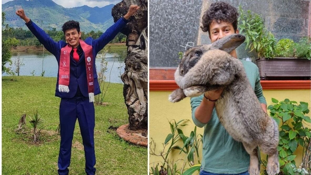 BUAP. Se gradúa alumno criador de conejos gigantes de Flandes