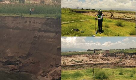 Nuevas fotos del socavón de Puebla dimensionan su profundidad de 45 metros a 3 meses de su formación