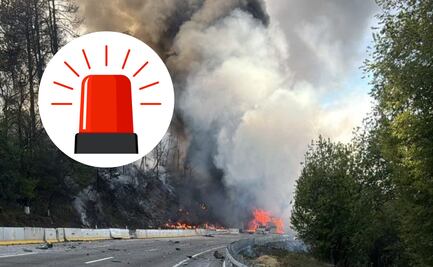 Cierran ambos sentidos de la autopista México-Puebla por este accidente