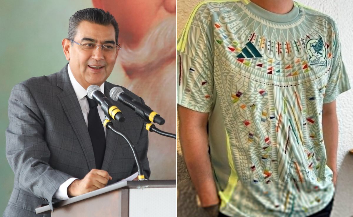 El jersey del Tri fue hecho por artesanas de la Sierra Norte de Puebla | Foto: EsImagen / X Sergio Salomón