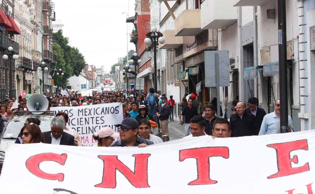 El SNTE está convocando a los maestros a participar en la marcha del próximo domingo 27 de noviembre en la CDMX | Foto: Agencia Es Imagen para El Universal Puebla