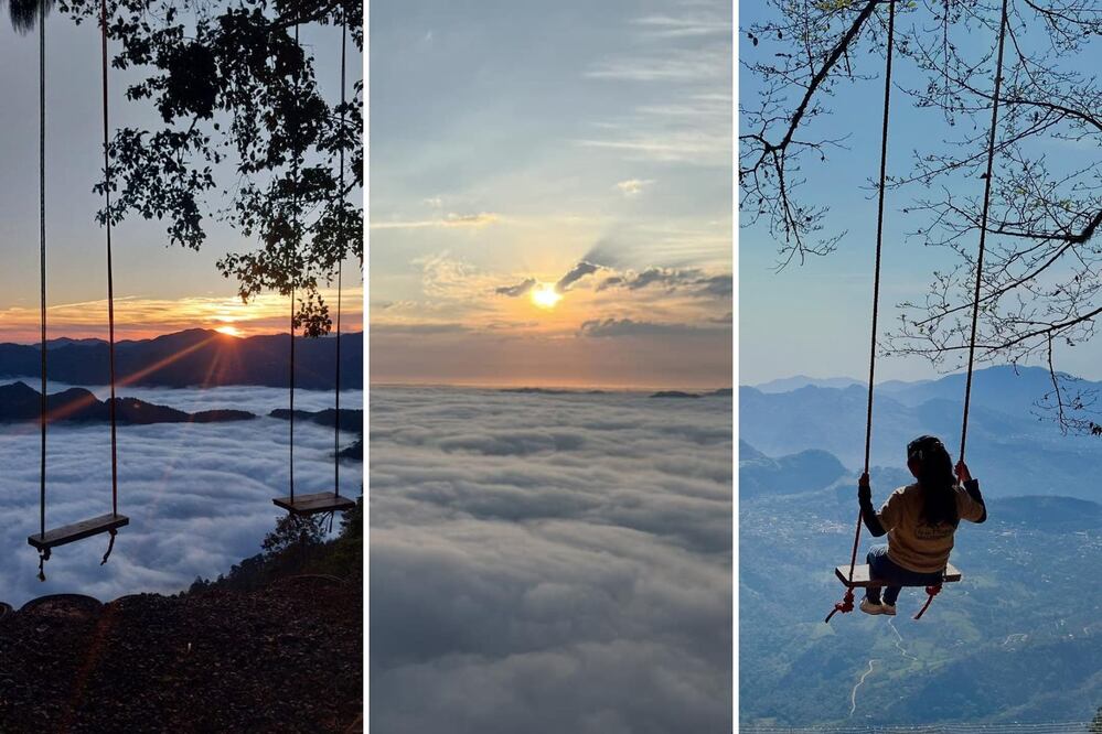En un Pueblo Mágico de Puebla hay un columpio entre las nubes | Foto: Cabañas Don Migue