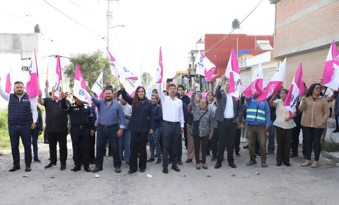 El presidente municipal de Puebla, Eduardo Rivera, dio el banderazo de salida a las obras | Foto: Ayuntamiento de Puebla