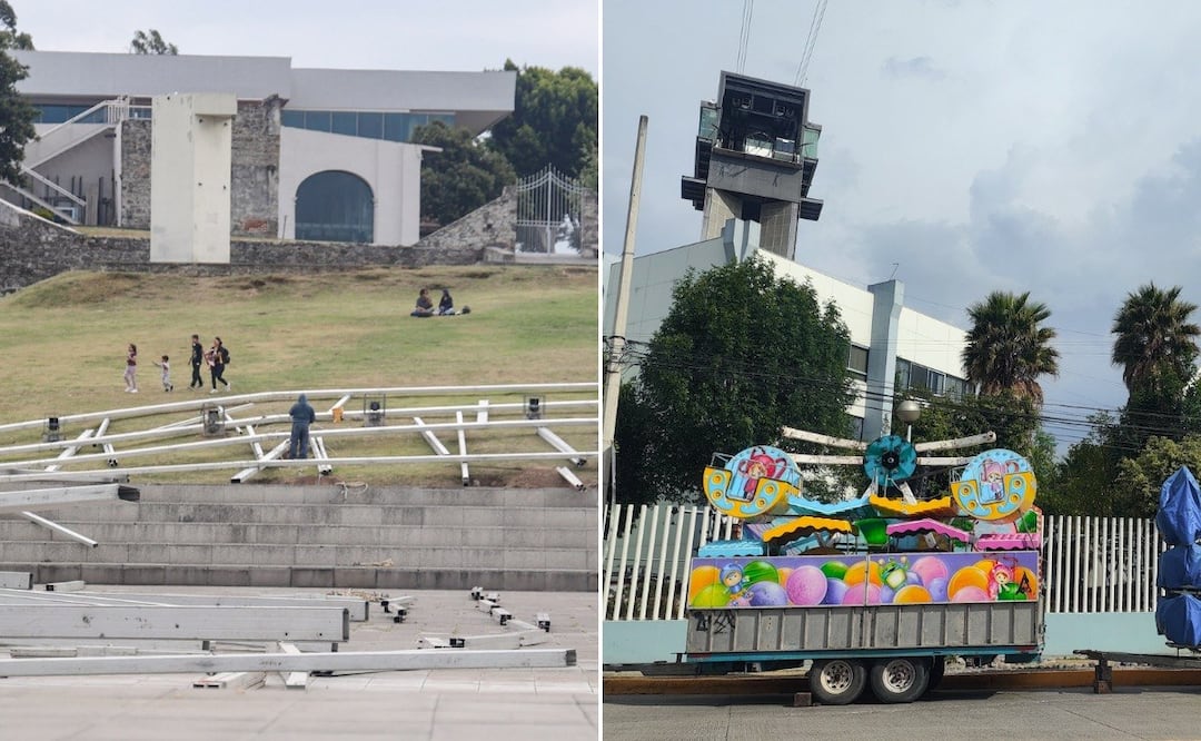 Un trabajador resultó lesionado tras caer de una estructura durante el montaje de la Feria de Puebla | Foto: EsImagen