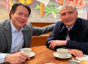Adán Augusto López y Mario Delgado se reúnen con AMLO en NL