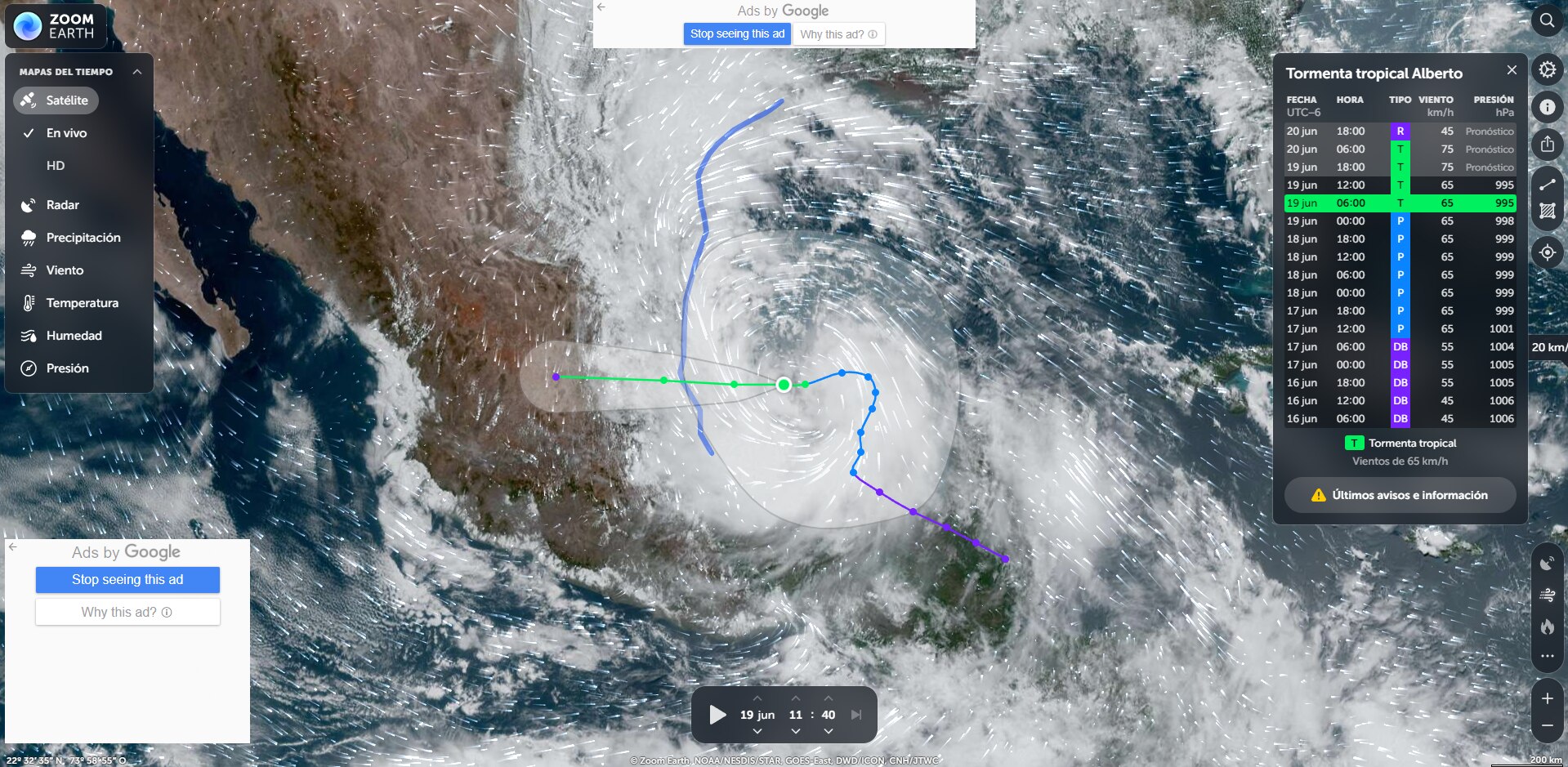 Se esperan lluvias torrenciales (de 150 a 250 mm) en Coahuila, Nuevo León, Tamaulipas, San Luis Potosí, Hidalgo, Puebla y Veracruz debido al ciclón tropical. 

Foto: Producción El Universal Puebla