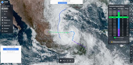 Depresión tropical Alberto: así puedes seguir su trayectoria desde el celular