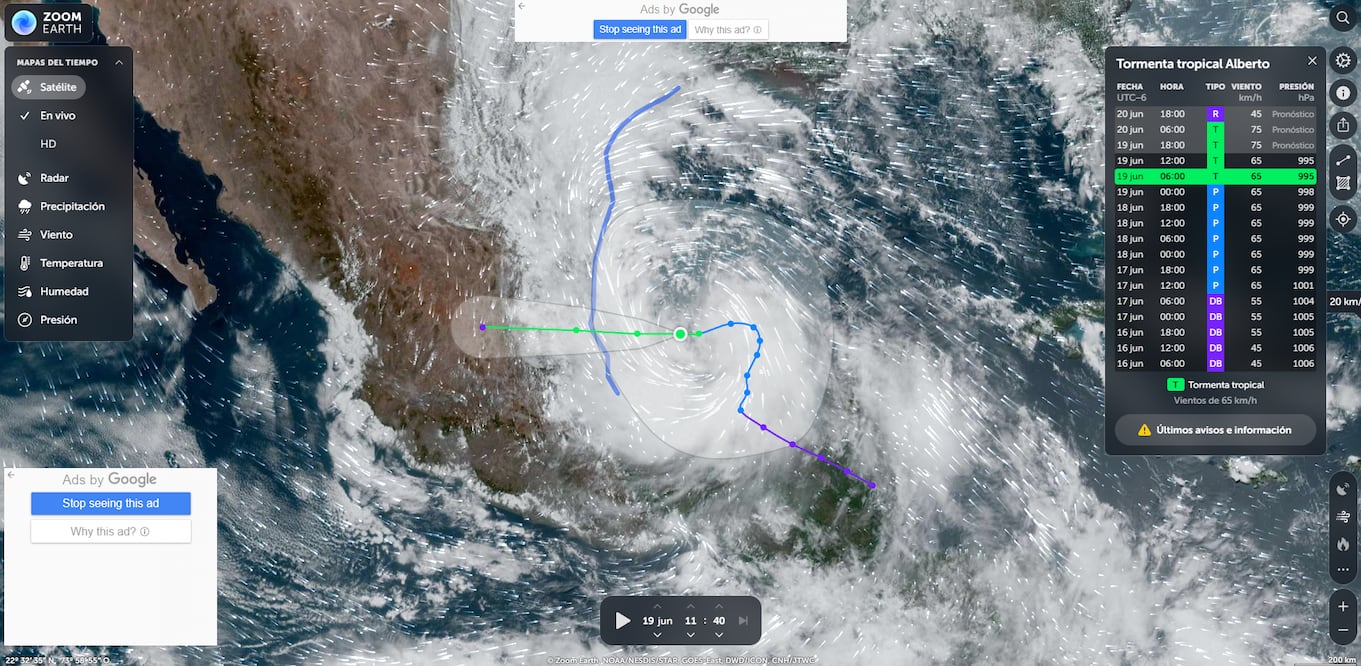 Se esperan lluvias torrenciales (de 150 a 250 mm) en Coahuila, Nuevo León, Tamaulipas, San Luis Potosí, Hidalgo, Puebla y Veracruz debido al ciclón tropical.
Foto: Producción El Universal Puebla