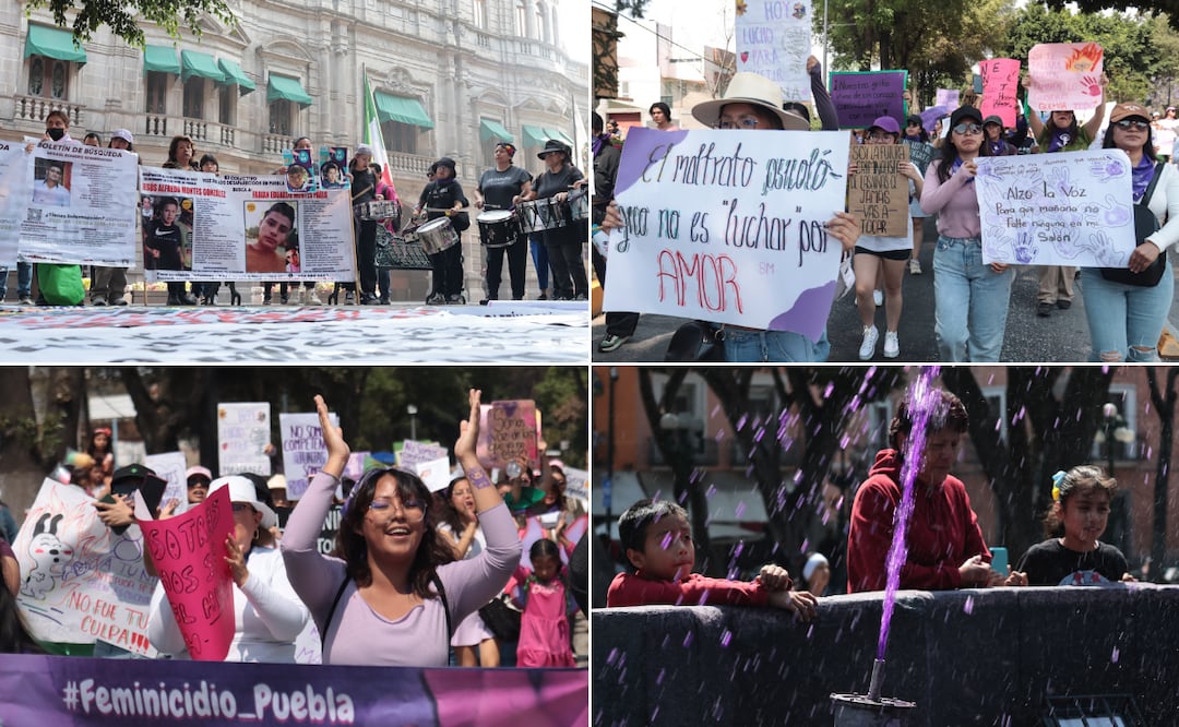 Diversos colectivos y asociaciones civiles tomaron el zócalo y marcharon desde el Paseo Bravo hasta la FGE Puebla I Foto: EsImagen