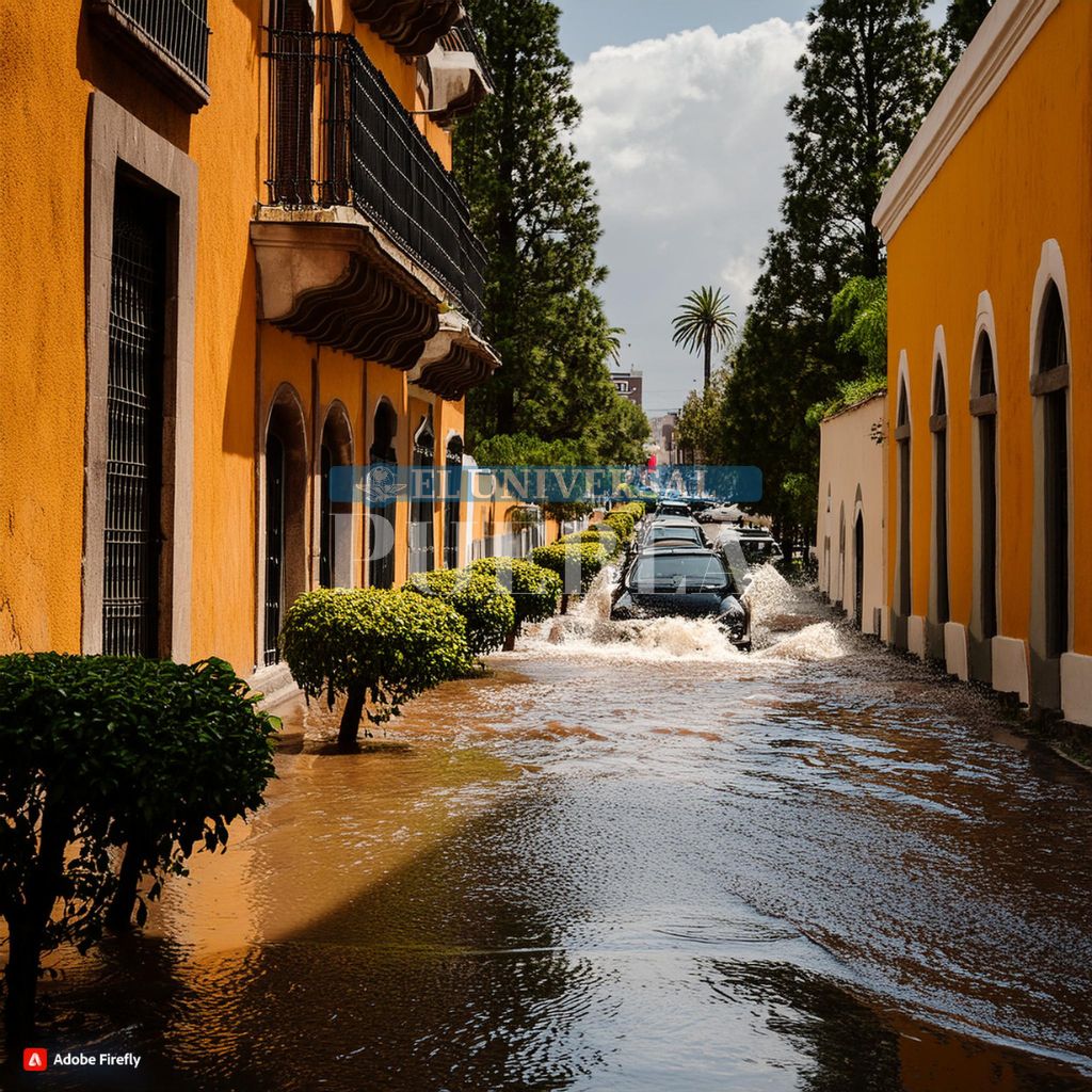 La IA dio a conocer las zonas más propensas a inundaciones / Foto: Adobe Firefly generada por el Universal Puebla / Canvas