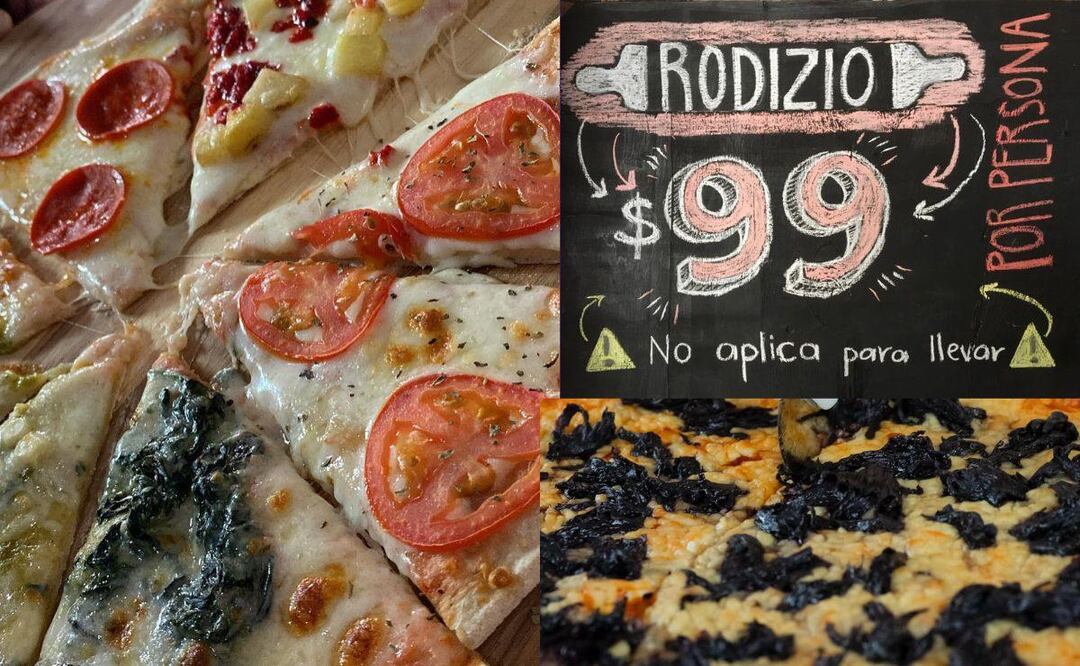 En este lugar puedes comer la pizza que quieras por 99 pesos | Foto: Facebook La CINCO Rodizio de Pizzas