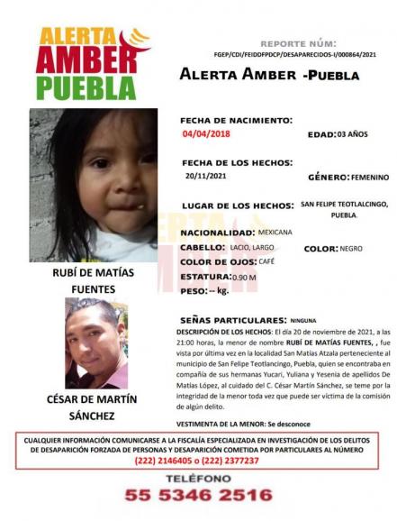 Activan Alerta Amber para localizar a las hermanitas Yucari, Yuliana, Yesenia y Rubí