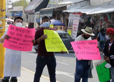 Otra vez protestan opositores a remodelación del mercado Amalucan
