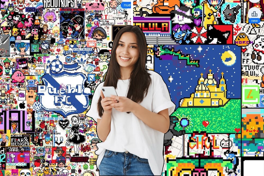 Puebla está presente en Wplace con su arte de pixeles | Foto: wplace.live / Freepik