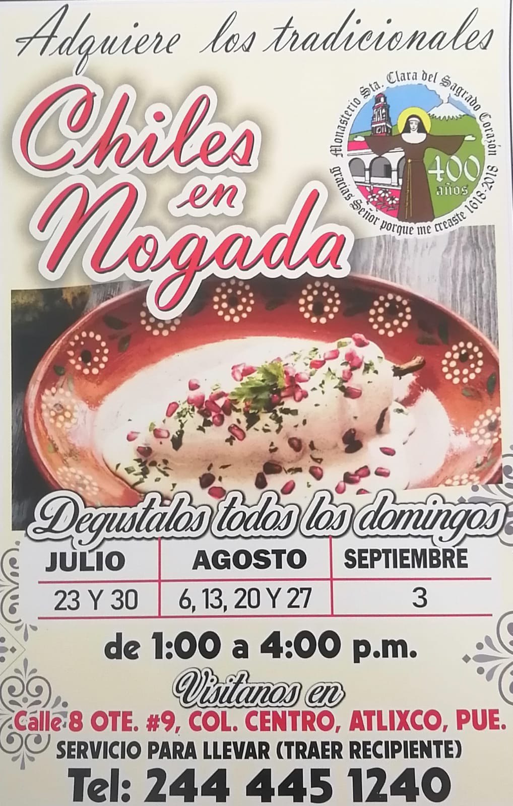 Chile en Nogada de las monjas Clarisas